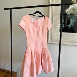 Oscar De La Renta Pink Pleated Dress